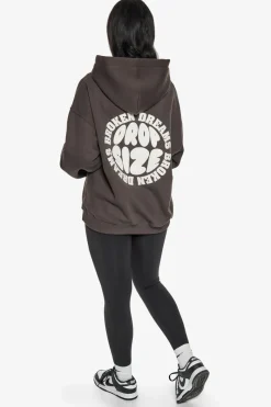Frauen<Dropsize Broken Dreams Circle Hoodie Washed Black