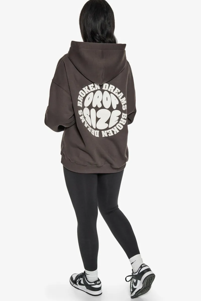 Frauen<Dropsize Broken Dreams Circle Hoodie Washed Black