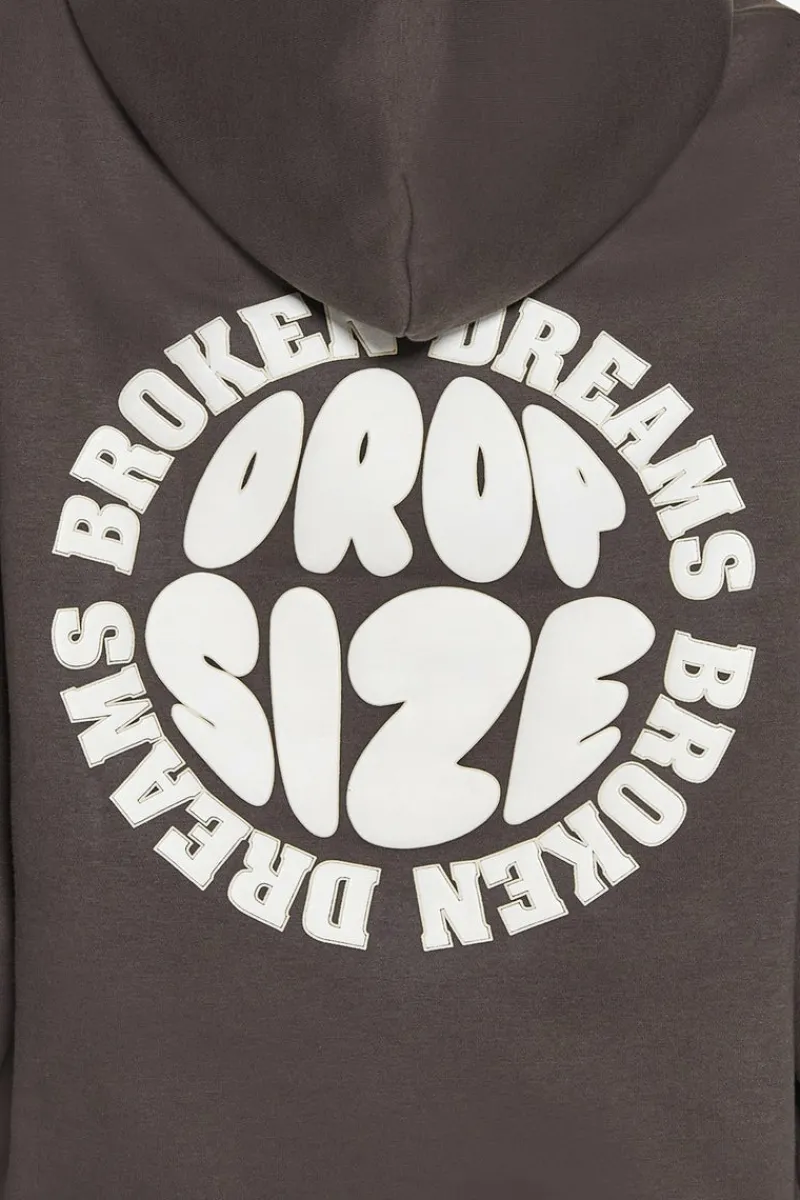 Frauen<Dropsize Broken Dreams Circle Hoodie Washed Black