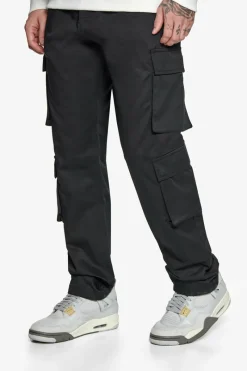 Cargos<Dropsize Double Cargo Pocket Workwear Pants Black