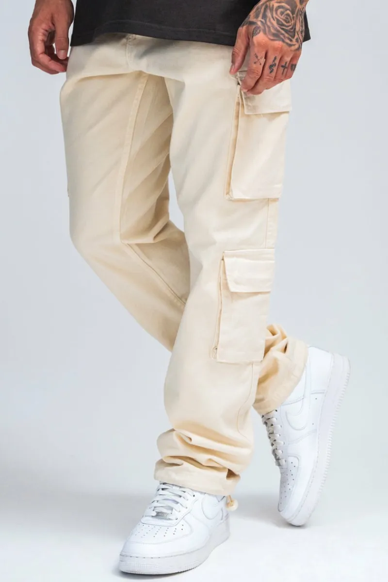 Cargos<Dropsize Double Pocket Cargo Pant Beige