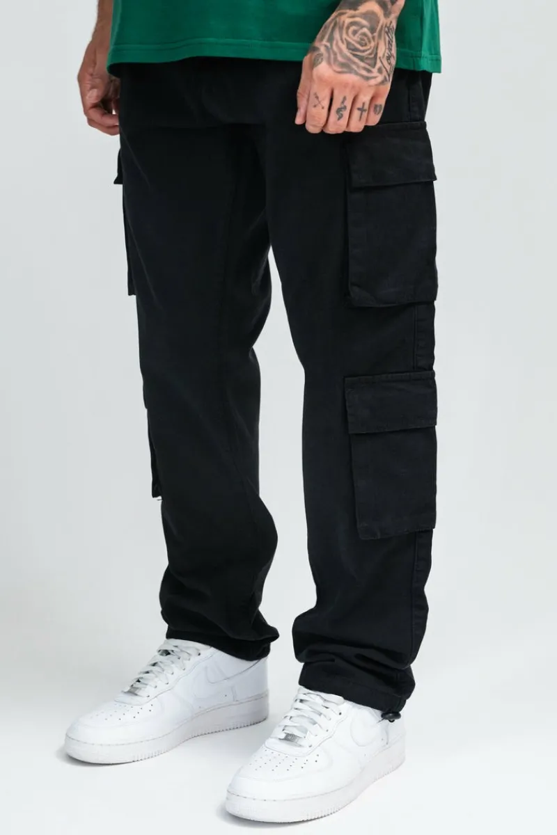 Cargos<Dropsize Double Pocket Cargo Pant Black