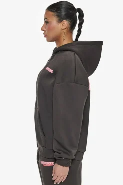 Frauen<Dropsize Essential Crew Zip Hoodie Washed Black