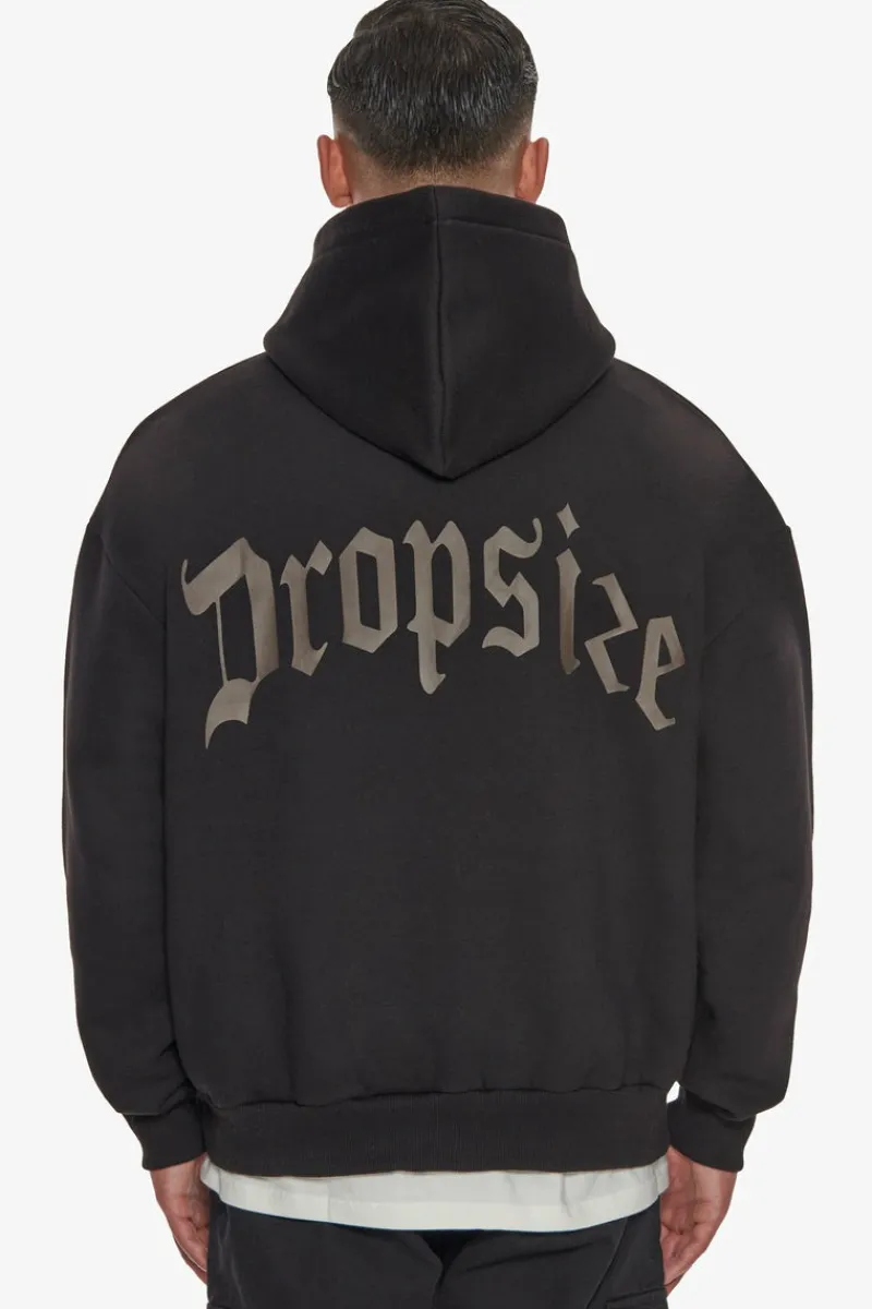 Hoodie<Dropsize Heavy Backlogo Hoodie Black / Chocolate
