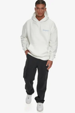 Hoodie<Dropsize Heavy Backlogo Hoodie Washed White / Baby Blue