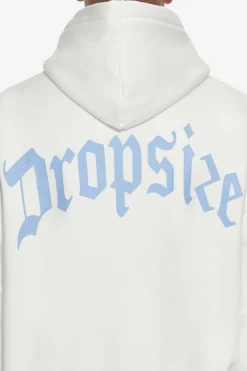Hoodie<Dropsize Heavy Backlogo Hoodie Washed White / Baby Blue