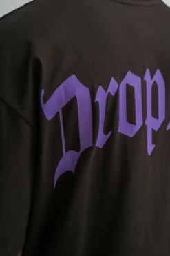 T-Shirt<Dropsize Heavy Backprint T-Shirt Washed Black/ Purple