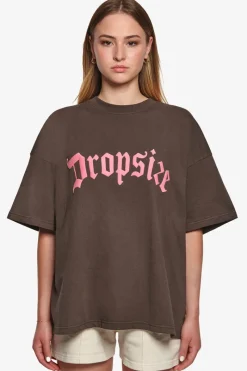 Frauen<Dropsize Heavy Big Logo T-Shirt Chocolate Brown