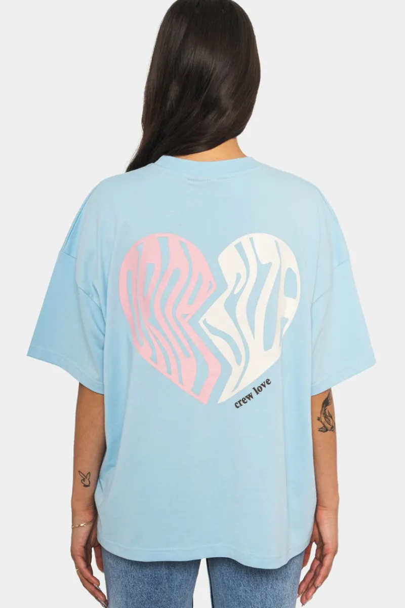 Frauen<Dropsize Heavy Broken Heart T-Shirt Baby Blue