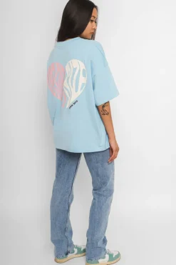 Frauen<Dropsize Heavy Broken Heart T-Shirt Baby Blue