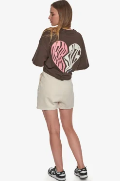 Frauen<Dropsize Heavy Broken Heart T-Shirt Chocolate Brown