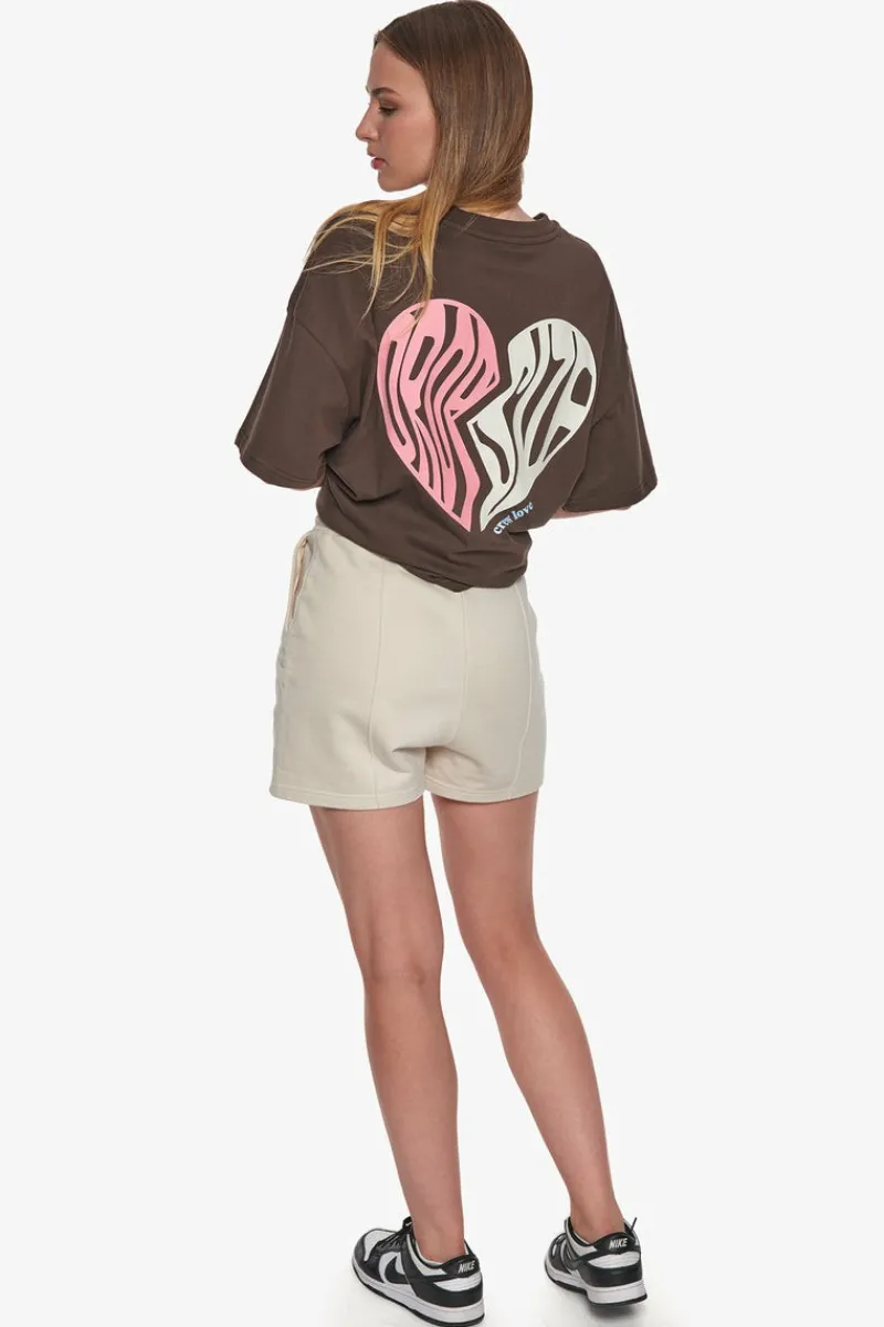 Frauen<Dropsize Heavy Broken Heart T-Shirt Chocolate Brown