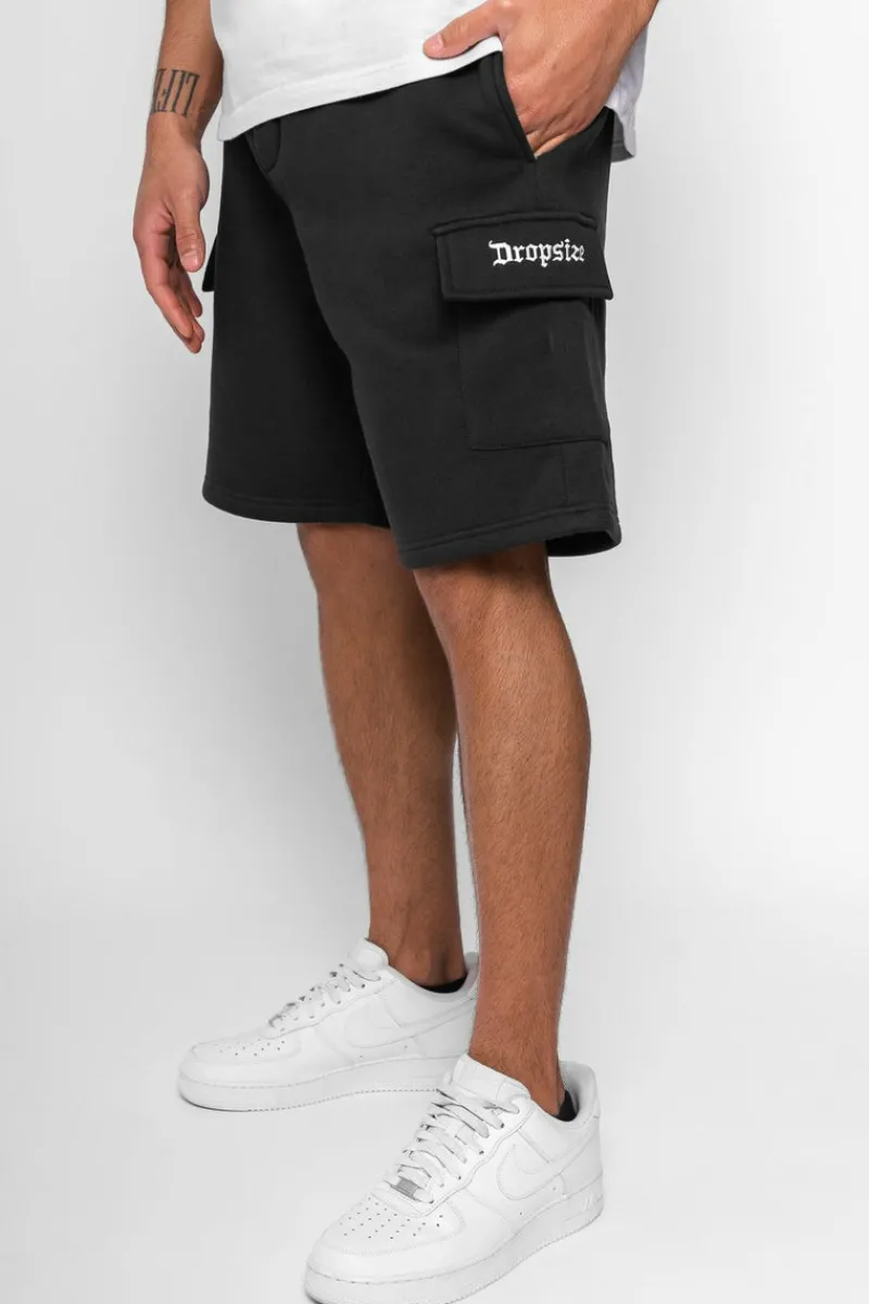Shorts<Dropsize Heavy Cargo Sweat Short Washed Black