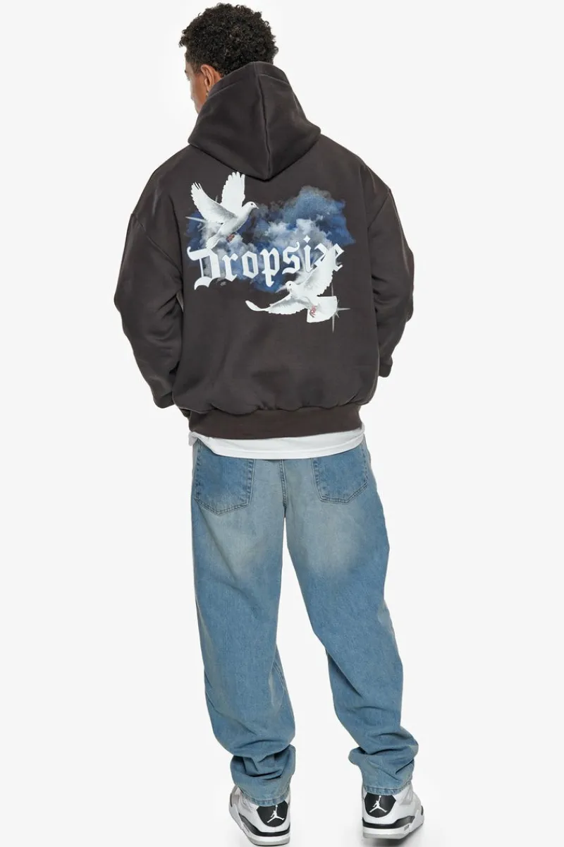 Hoodie<Dropsize Heavy Cloud Dove Hoodie Washed Black