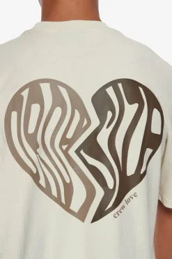 T-Shirt<Dropsize Heavy Crew Heart T-Shirt Coconut Milk
