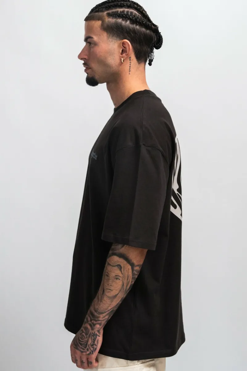 T-Shirt<Dropsize Heavy Crew Heart T-Shirt Washed Black