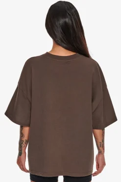 Frauen<Dropsize Heavy Crew T-Shirt Chocolate/ Pink