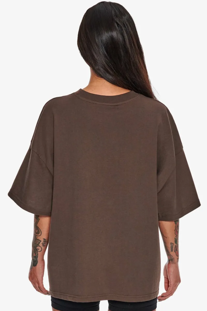 Frauen<Dropsize Heavy Crew T-Shirt Chocolate/ Pink