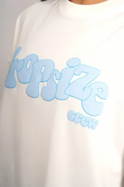 Frauen<Dropsize Heavy Crew T-Shirt Cream/ Baby Blue