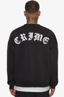Sweater<Dropsize Heavy Crime Crewneck Sweater Black