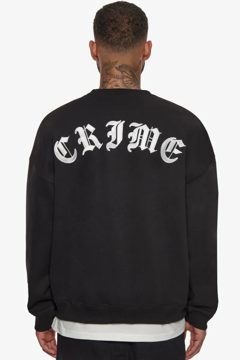 Sweater<Dropsize Heavy Crime Crewneck Sweater Black