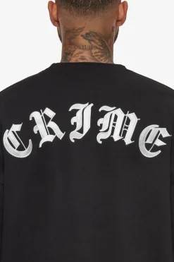 Sweater<Dropsize Heavy Crime Crewneck Sweater Black