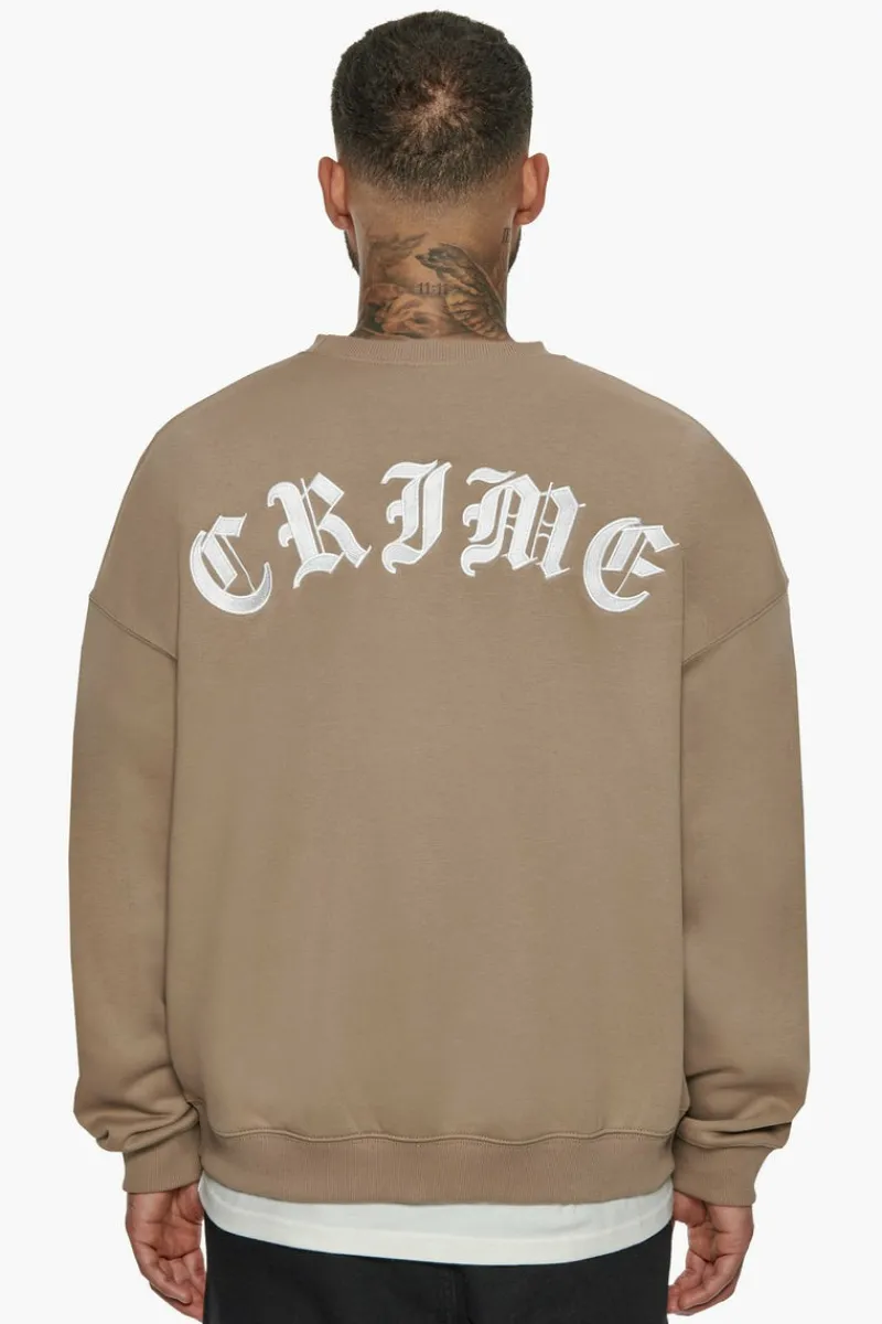 Sweater<Dropsize Heavy Crime Crewneck Sweater Silver Mink