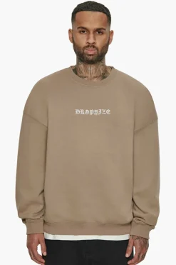 Sweater<Dropsize Heavy Crime Crewneck Sweater Silver Mink