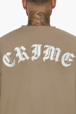 Sweater<Dropsize Heavy Crime Crewneck Sweater Silver Mink