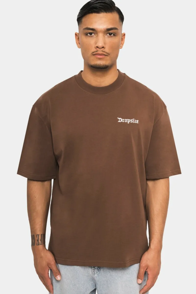T-Shirt<Dropsize Heavy Embo T-Shirt Brown