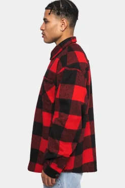 Jacken<Dropsize Heavy Flannel Jacket Black Red