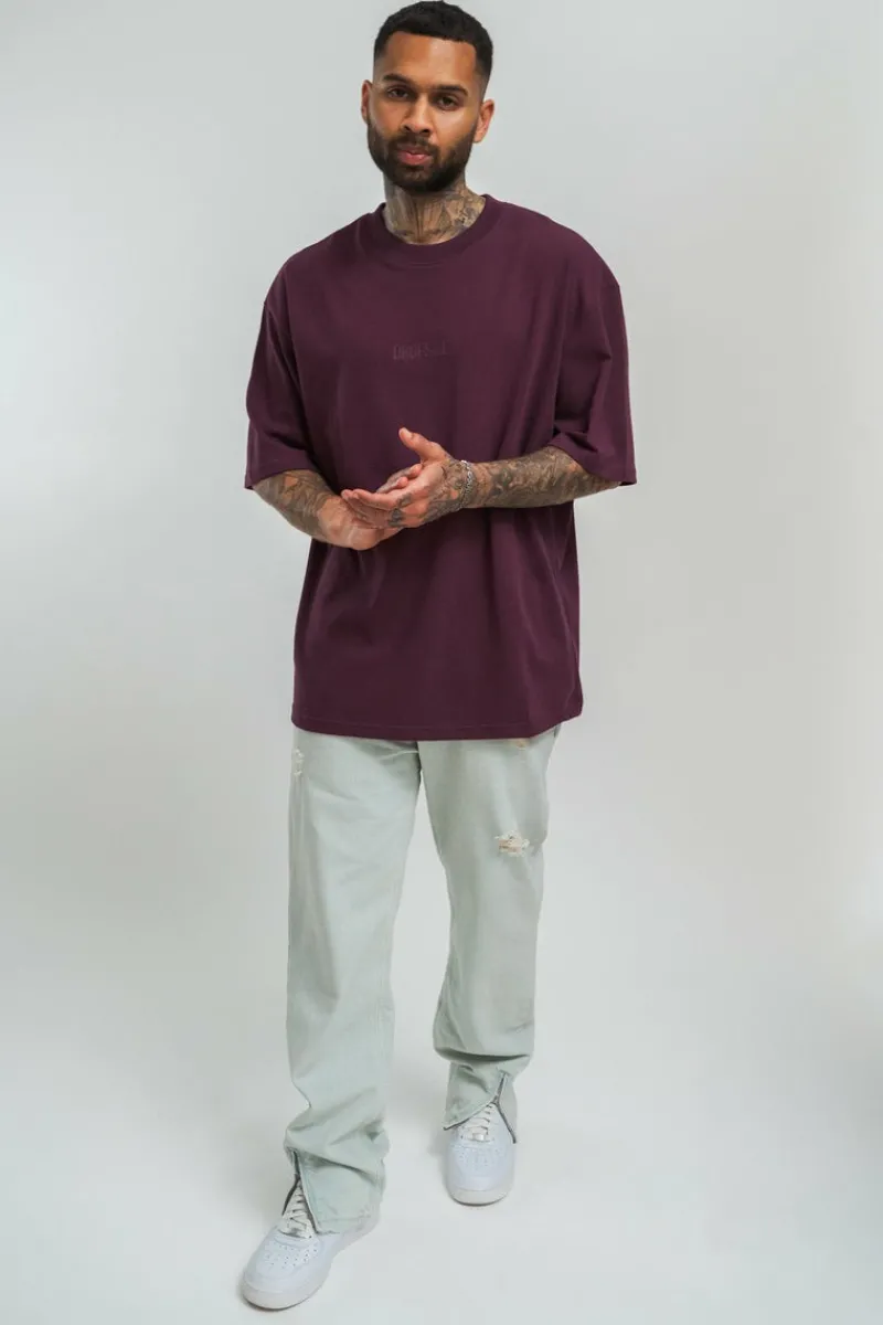 T-Shirt<Dropsize Heavy Hd Front Logo T-Shirt Grape Wine
