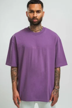 T-Shirt<Dropsize Heavy Hd Front Logo T-Shirt Washed Purple