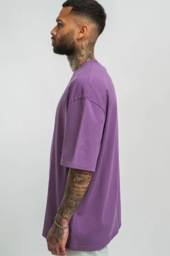 T-Shirt<Dropsize Heavy Hd Front Logo T-Shirt Washed Purple