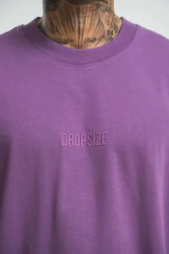 T-Shirt<Dropsize Heavy Hd Front Logo T-Shirt Washed Purple
