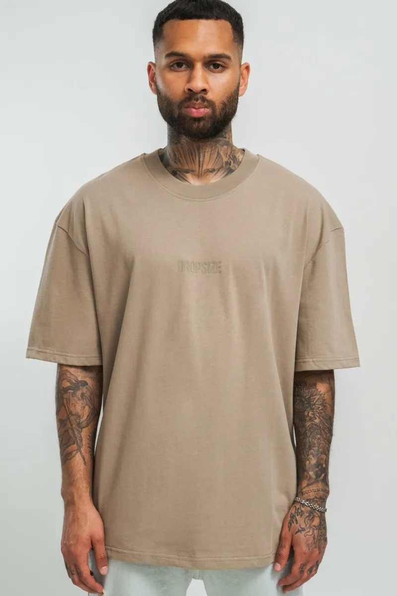 T-Shirt<Dropsize Heavy Hd Front Logo T-Shirt Weathered Teak
