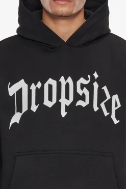 Hoodie<Dropsize Heavy Logo Design Hoodie Black
