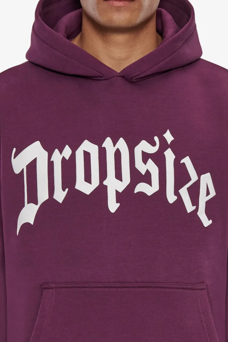 Hoodie<Dropsize Heavy Logo Design Hoodie Grape Wine