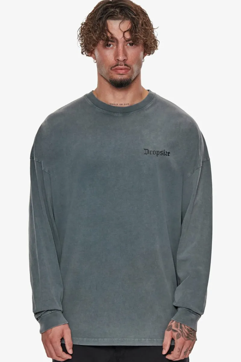 Sweater<Dropsize Heavy Longsleeve Washed Grey