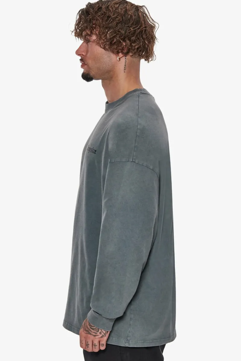 Sweater<Dropsize Heavy Longsleeve Washed Grey