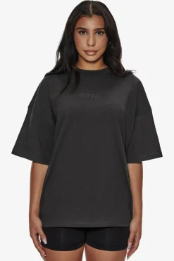Frauen<Dropsize Heavy Middle Hd Print T-Shirt Washed Black