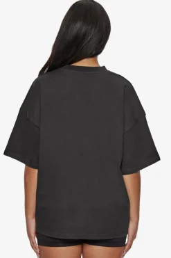 Frauen<Dropsize Heavy Middle Hd Print T-Shirt Washed Black