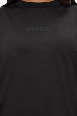 Frauen<Dropsize Heavy Middle Hd Print T-Shirt Washed Black