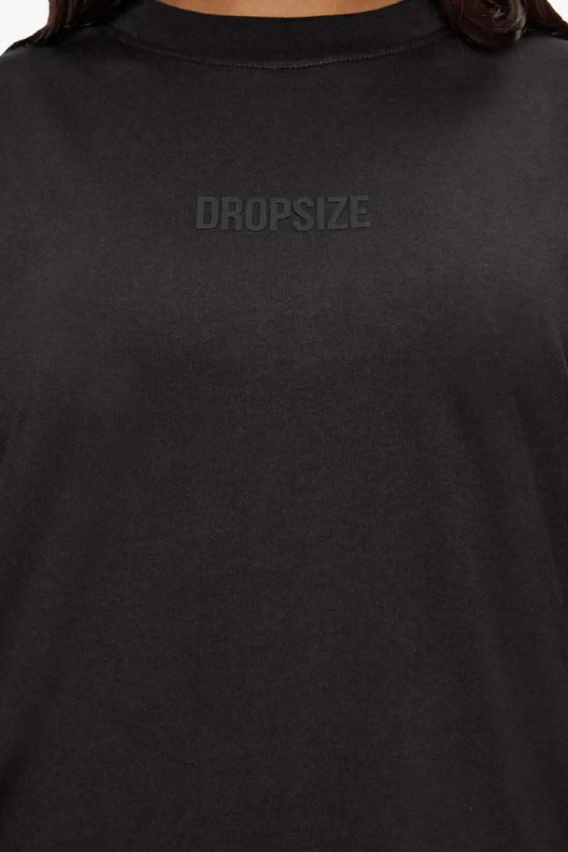 Frauen<Dropsize Heavy Middle Hd Print T-Shirt Washed Black