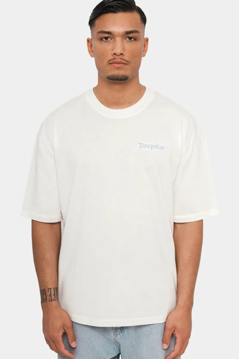 T-Shirt<Dropsize Heavy Overisze Embo T-Shirt Cream/Blue
