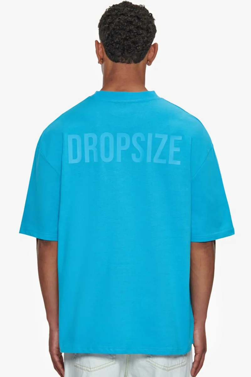 T-Shirt<Dropsize Heavy Overisze Hd Print T-Shirt River Blue
