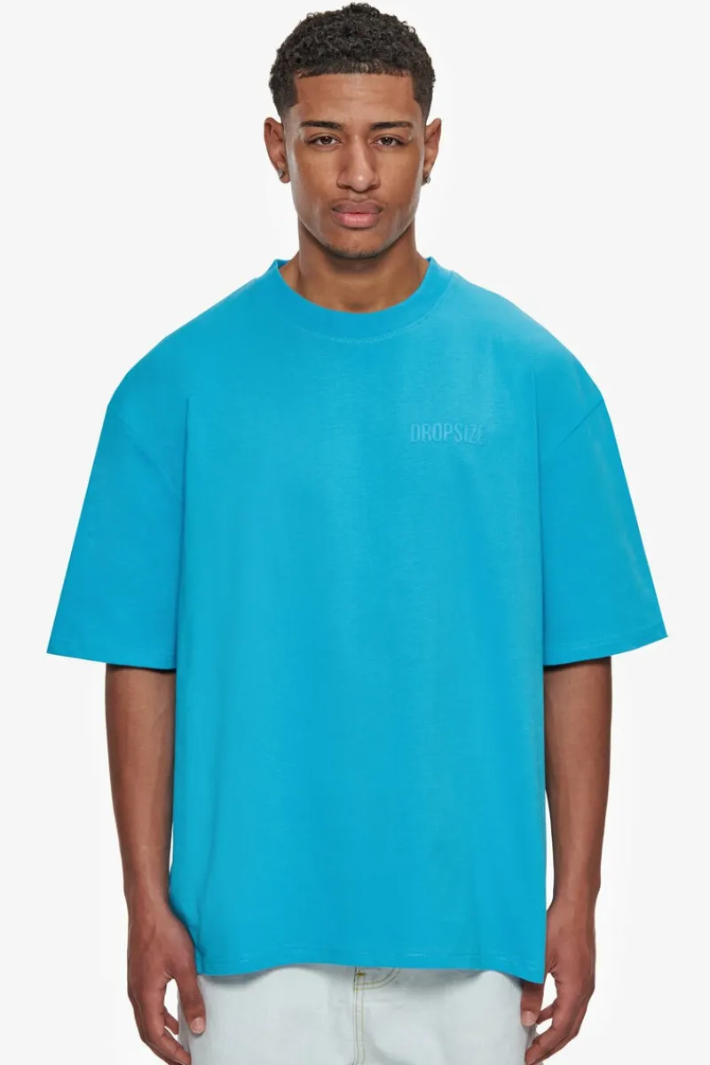 T-Shirt<Dropsize Heavy Overisze Hd Print T-Shirt River Blue