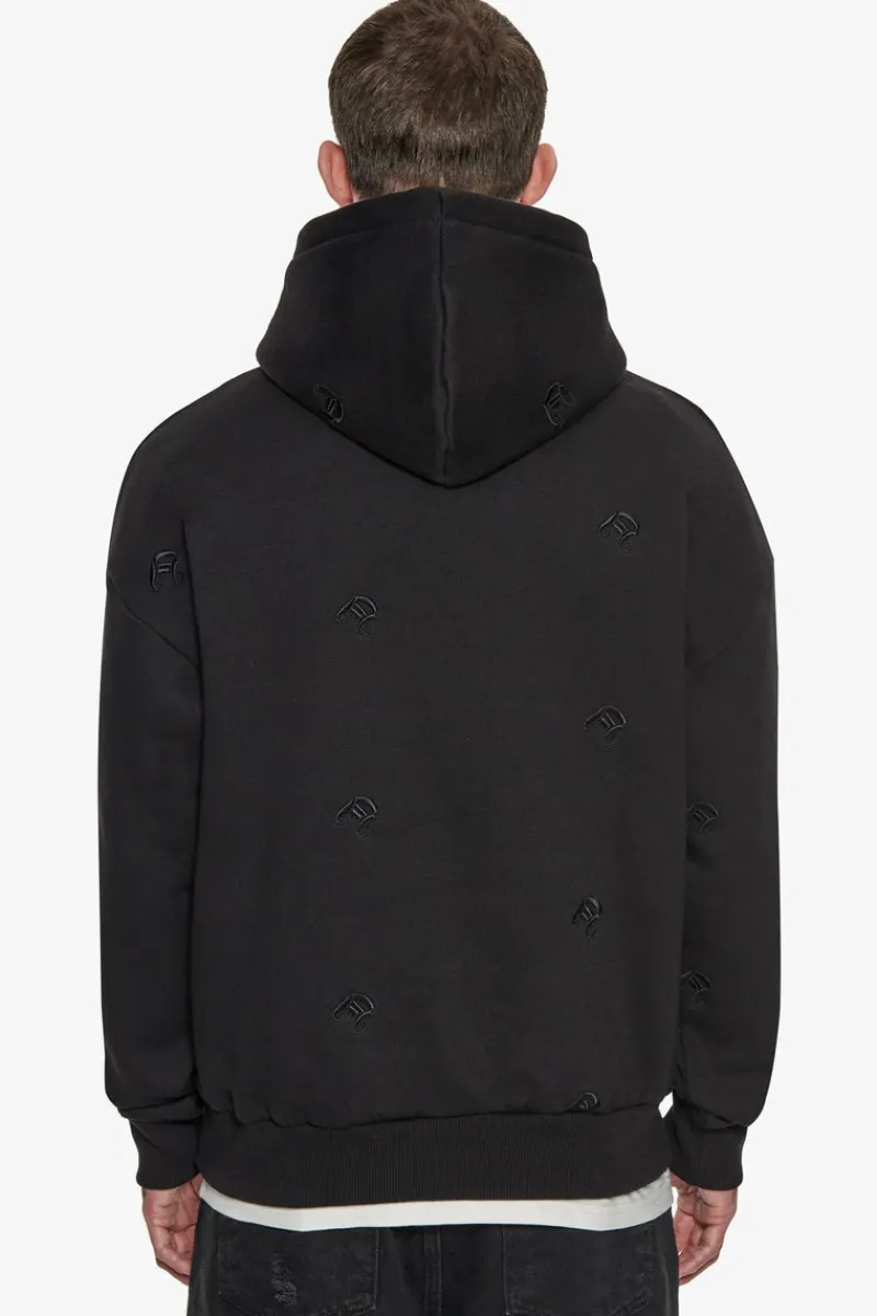 Hoodie<Dropsize Heavy Oversize Allover Embo Hoodie Black