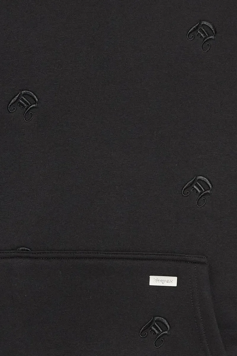 Hoodie<Dropsize Heavy Oversize Allover Embo Hoodie Black