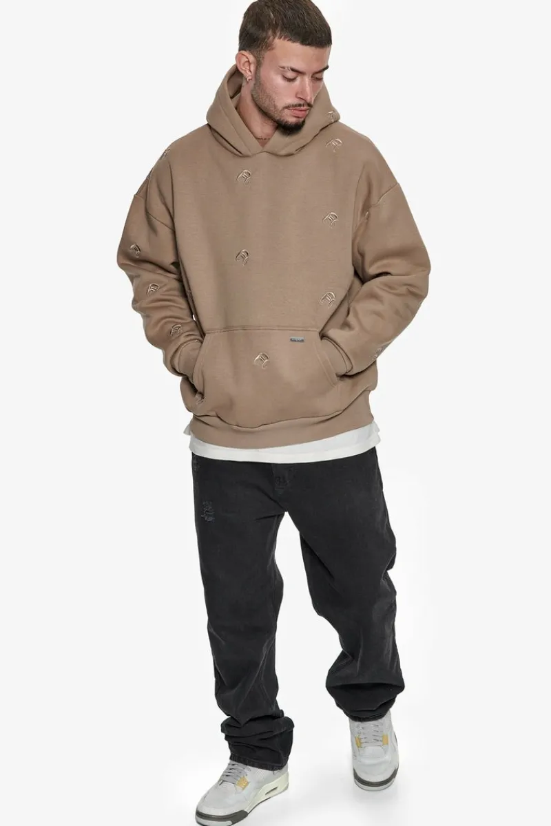 Hoodie<Dropsize Heavy Oversize Allover Embo Hoodie Silver Mink